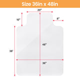 Yecaye Desk Chair Mat for Hardwood Floor, 48"×36" Office PVC Computer Chair Mat, Floor Protector for Rolling Chairs