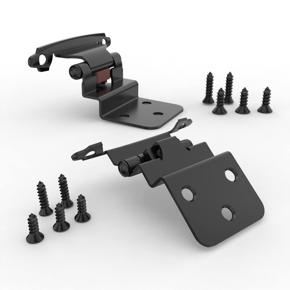 Chibery 3/8 Inch Inset Cabinet Hinges, 25 Pairs(50 Pack) Self Closing Flush Face Mount Hinges with Door Bumper, Variable Decorative Hardware for Bathroom, Furniture, Kitchen Cabinet Doors, Matte Black
