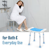 OasisSpace Shower Chair, Adjustable Bath Stool Chair for Inside Shower - Tool Free Anti-Slip Bench Bathtub Stool Seat with Durable Aluminum Legs for Elderly, Senior, Handicap & Disabled