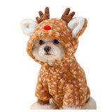 AZA Reindeer Dog Costume Fluffy Christmas Clothes Moose Coat Winter Pet Hoodies Puppy Girl Cute Coat Outfits for Small Dogs Costumes (L（Suitable：9lb-12lb）,Moose Brown)