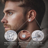 Moissannite Stud Earrings for Men and Women 1-4 CTTW 925 Sterling Silver, Round Brilliant Diamond Alternative, Lightweight Unisex Earrings with GRA Certification