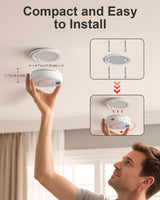 Smoke and Carbon Monoxide Detector, Battery Operated Fire Alarm with LCD Display & Test/Reset Button, Portable Photoelectric CO Smoke Detector Combo for Home, Apartment, RV & Travel (4 Pack)