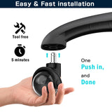 Office Chair Replacement Wheel - Quiet & Smooth Gliding - 2 Inch Heavy Duty Rolling Chair Casters Supports 2000 Lbs,Desk Chair Wheels Universal Fit,Safe for All Floor Or Carpet Set of (Premium Black)