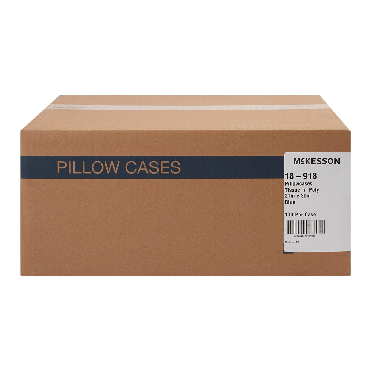 McKesson Disposable Pillow Case Covers [100 Count] Bulk Pillowcase, Single-Use for Medical Hospital Travel, Standard Size, Blue, 21 in x 30 in
