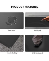 Artist hand 3 ft. x 4 ft. Barber Chair Mat Anti-Fatigue Salon & Barber Comfort & Support Mat - Non-Slip, Durable - Black Rectangle 1/2 in. Thick