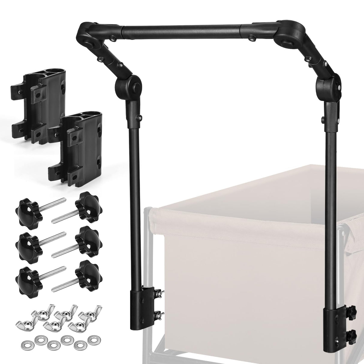 Gifeerory Universal Folding Wagon Push Handle Attachment for Camping Wagons/Strollers/Beach Carts,Upgraded Adjustable Wagon Handle Kit for Metal Round & Square Frame