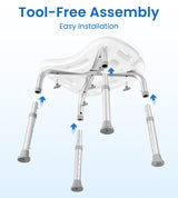 HOMLAND Shower Chair for Inside Shower, FSA/HSA Eligible, Adjustable Shower Stool with Strong Non-Slip Feet, 350 lbs Shower Seat for Inside Tub, Bench Bath Chair for Elderly and Disabled, White