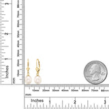 Gem Stone King Cultured Freshwater Pearl Earrings, White, Yellow Gold