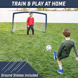 GoSports Portable Soccer Goals for Kids - 13 Color Options - Choose 4 x 3 ft or 6 x 4 ft - Team Tone Pop Up Nets for Backyard