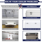 Cooler Stainless Steel Hinge & Latch Set, Ice Chest Hinges, Latch Posts, and Screws, High Strength Cooler Latch Replacement Parts Kit.