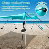Beach Shade Windproof Design, Sun Shelter UPF50+ Portable Family Canopy Tent with 8 Sandbag Anchors 10x10 FT 4 Poles Pop Up Outdoor Shelter for Beach, Camping, Fishing, Backyard and Picnics