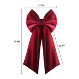Christmas Decorations - Christmas Bows - 2 Pack 36x18 Inches Large Red Velvet Christmas Tree Topper - Burgundy Ribbon Gift Bows - Xmas Decor for Indoor Outdoor Home Wreaths Mantle Front Door Wedding