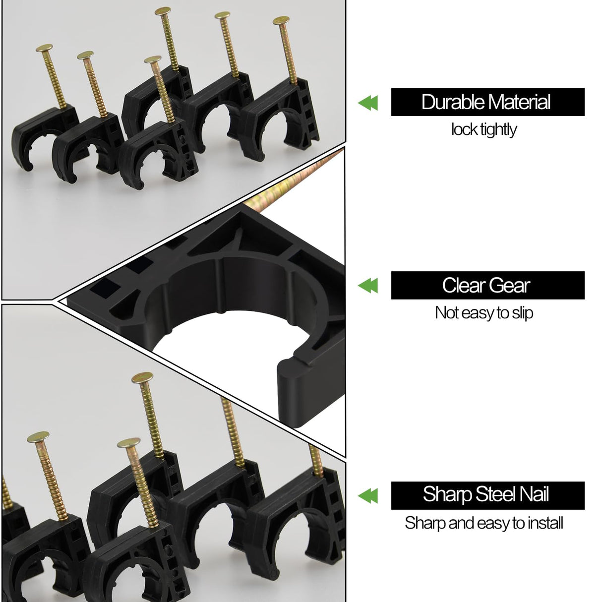 100 Pack 3/4" Half Clamps J-Hook with Nails Set, J Clamps for PEX, Copper, CPVC Tubing Connections