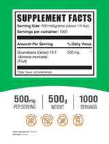 BulkSupplements.com Soursop Fruit Extract Powder - Guanabana Extract, Herbal Supplement - Gluten Free, 500mg per Serving, 500g (1.1 lbs) (Pack of 1)