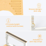 Bamboo Toilet Stool Foldable, 7 in, 8 in Or 9 in Adjustable Height Squat Stool Potty for Adults Kids, Sturdy Poop Step Stool for Bathroom, Improve Squatting Posture, Non-Slip,500 lbs Capability