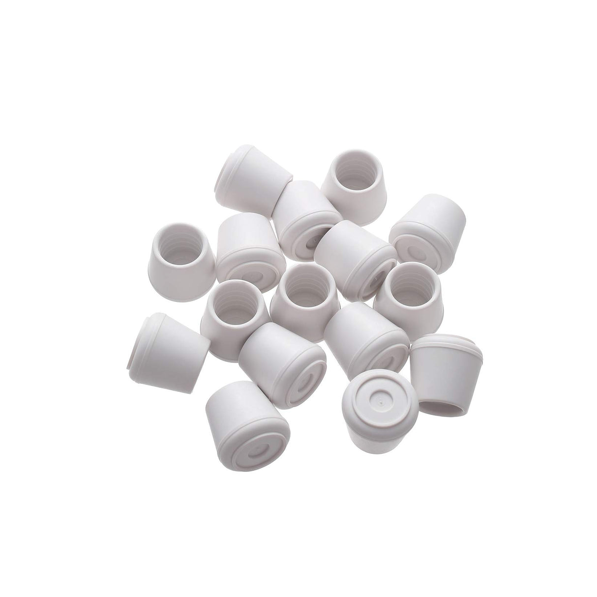 Furnigear Chair Leg Tips Caps Non-Slip Rubber Leg Tips 1-1/4” Inner Diameter Chair Leg Floor Protectors Round White, 24 Pack