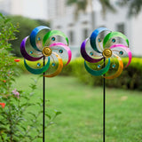 DREAMYSOUL 2 Packs Metal Wind Spinners Outdoor, Colorful Pinwheels for Yard and Garden, Kinetic Wind Spinner & Sculpture