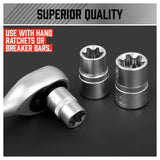 SEDY 14-Piece E-TORX Socket Set - Premium Female Torx Socket Set, Ultimate Torque Star Sockets, External Torx Sockets, E4 E5 E6 E7 E8 E10 E11 E12 E14 E16 E18 E20 E22 E24