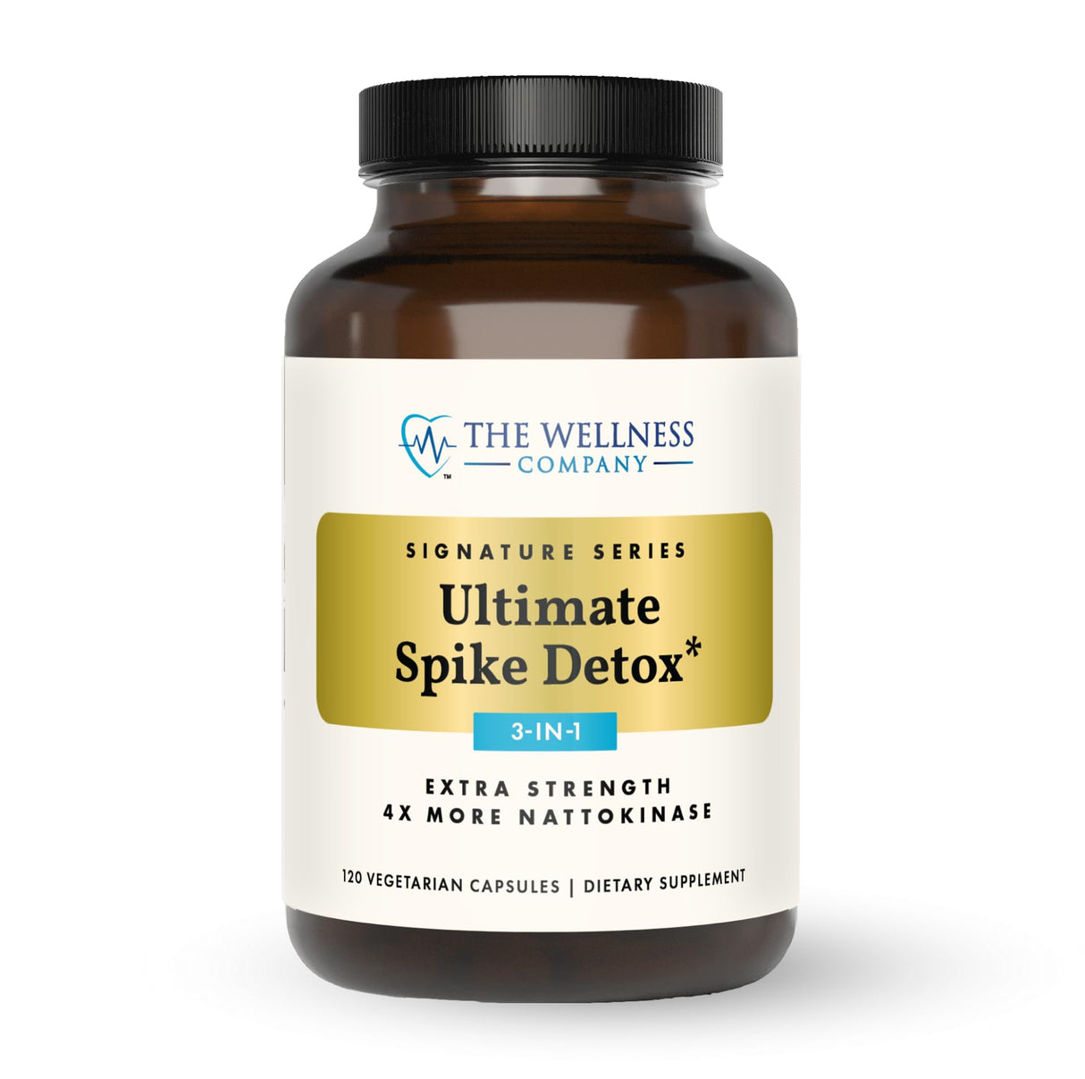 The Wellness Company Ultimate Spike Detox | 120 Capsules | 3-in-1 Formula with Nattokinase, Bromelain, and Curcumin | Non-GMO, Gluten-Free