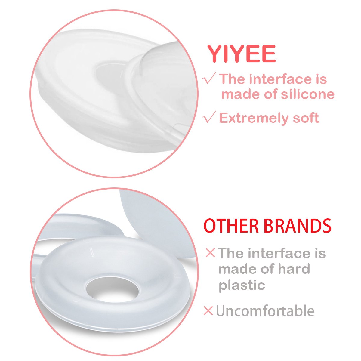 YIYEE Breast Shells Milk Saver for Breastfeeding, 4 Pack BPA Free Breast Shield Nursing Cups Protect Sore Nipples Breast Milk Collection Shells