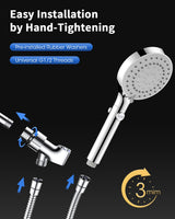 FASDUNT Shower Head with Handheld, High Pressure Handheld Shower Head with 80" Extra Long Stainless Steel Hose & Adjustable Bracket, Showerhead with ON/OFF Switch for Pets Bath