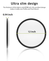 hepside 2PACK Flush Mount LED Ceiling Light Fixture Black, 12Inch 28Watt, Dimmable & 3000K-4500K-6000K Ceiling Lamp 3200LM Low Profile Ceiling Light for Kitchen Bedroom Hallway Porch