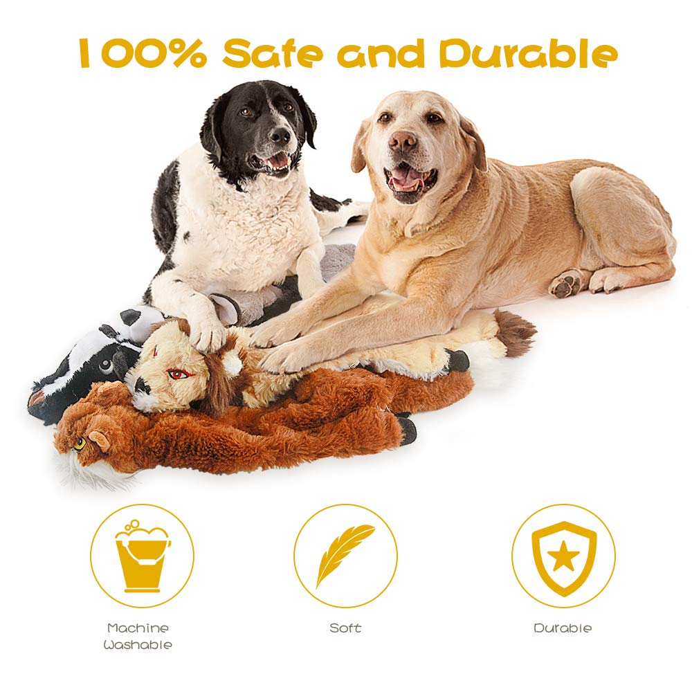 Dog Squeaky Chew Toys No Stuffing Soft Plush for Small Medium Large Breed