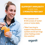Organifi Immunity - Organic Superfood Immunity Support - 15 Single Serve Packets - Immunity Powder for T Cell Production and Upper Respiratory Health - Mushroom Beta Glucans, Vitamin C, D and Zinc