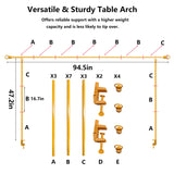 Over The Table Rod Stand with Clamps, Gold Table Arch Stand with Clamps