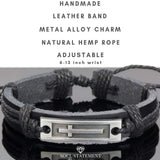 Soul Statement Men's Leather Cross Bracelet