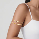 TRWWELL 8PCS Gold Arm Cuff Jewelry for Women Upper Arm Band Cuff Bangle Bracelets Adjustable Minimalist Armband Armlet Set