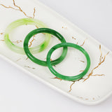 BOZAMBA 3 Pcs Natural Jade Bangle Bracelet for Women, 64mm Good Luck Bangle Wealth Healing Bracelet for Mother Grandmother, Christmas Birthday(light green)