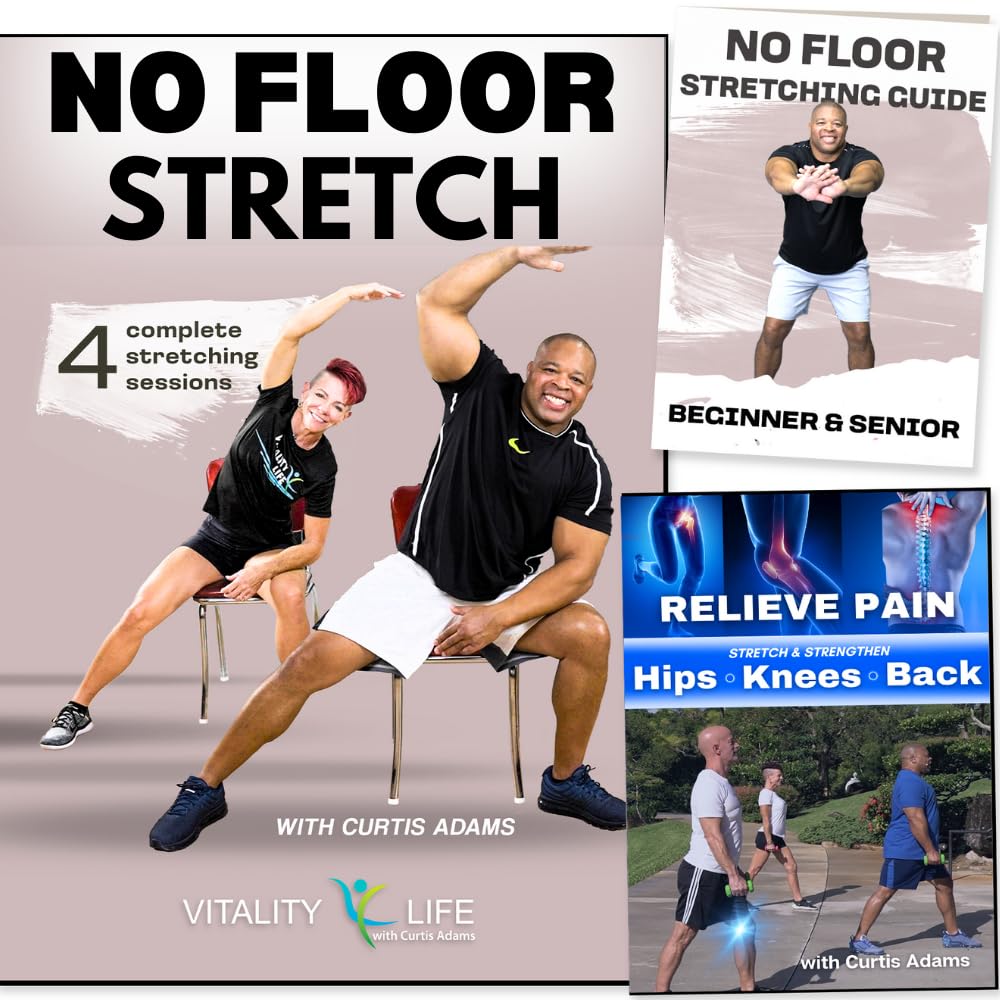 STRETCHING EXERCISES FOR SENIORS DVD- 4 Sessions. Increase Flexibility& Relieve Pain. Stretch yourself healthy! Stretching for seniors & beginners. Replace chair yoga for seniors over 60 dvd yoga dvd.