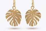 Palm Leaf Dangle Earrings for Women - Lightweight Gold Botanical Jewelry, Handmade Nature-Inspired Gift for Mom