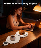 Warming Mat for Food, Silicone Hexagonal Design Electric Warming Tray, Fast Heating, Freely Combined, 4 Temperature Settings, Food Heating Pad Suitable for Parties Gatherings Home Daily Use (2)