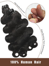 Human Hair Bundles 20 22 24 26 Inch Body Wave Bundles Human Hair 100% Unprocessed Brazilian Quick Weave 4 Bundles deals Human Hair Extensions Natural Black YNiSew