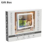 Gvnkvn Lighted Makeup Mirror, 17.3"x13" Hollywood Vanity Mirror with Lights,Three Color Lighting Modes, and 5X Magnification Mirror, Smart Touch Control, 360°Rotation (White, Gift Box)