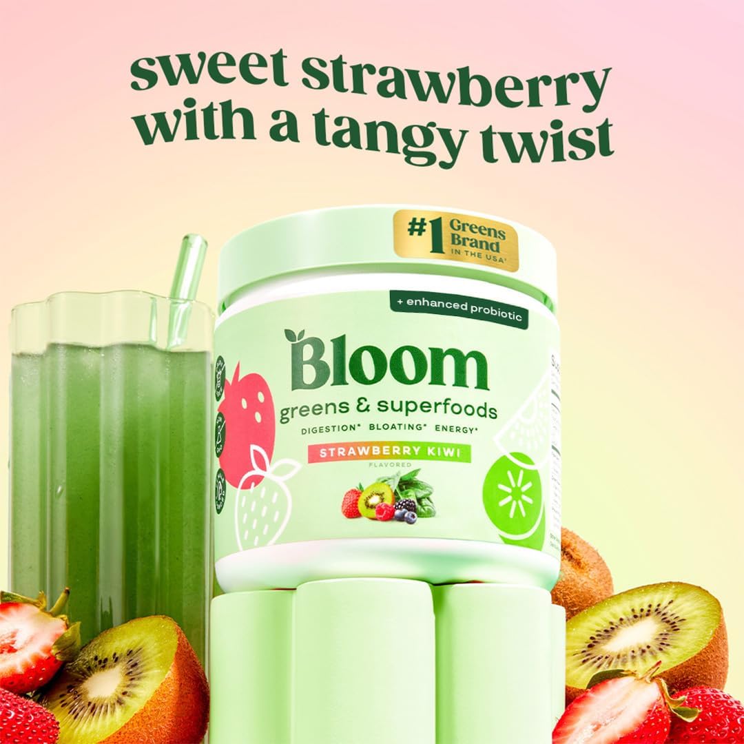 Bloom Bloading Bloom Nutrition Greens and Superfoods Powder for Digestive Health, Gre ...