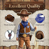 SeptCity Toddler Cowboy Hat and Blue Bandana for Age 2-5 (Brown)