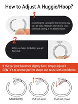 FaithHeart Stainless Steel Black Huggie Hoop Earrings for Men 10mm