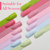 Double Rhythm 28Pcs 0.5Oz Gel Nail Polish Set Same Color Same Bottle Soak Off Gel Polish Kit Nail Art Manicure Salon DIY at Home for Women (White Pink Collection-T24-2)