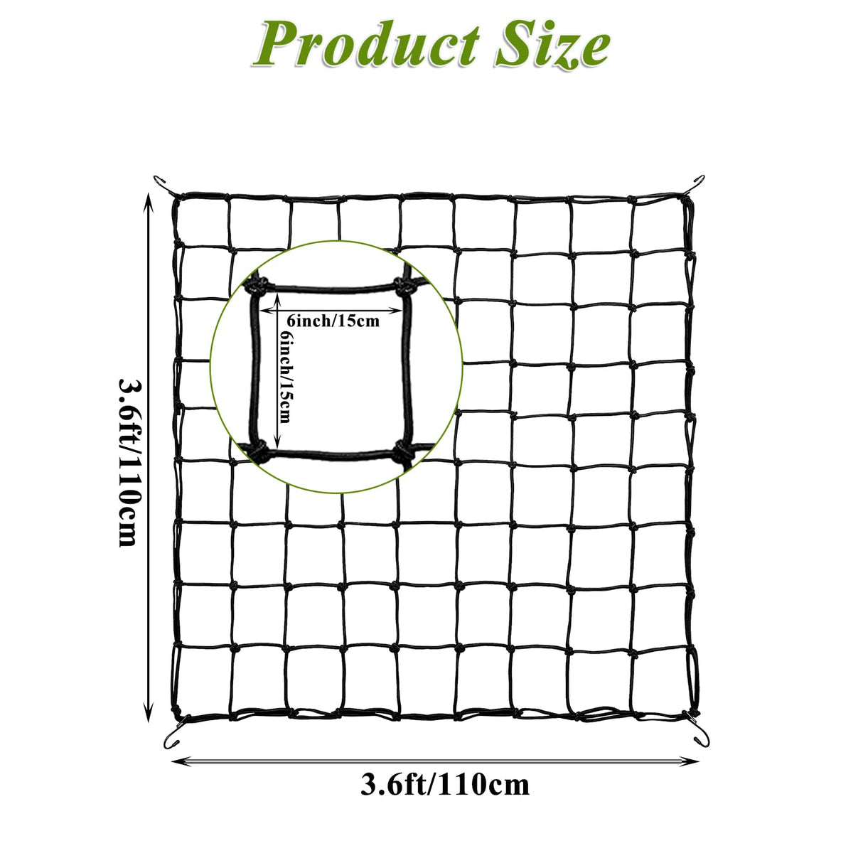 GBACHOOSE 2 Pack 5x5 ft Elastic Trellis Netting for Grow Tent, Heavy Duty Plant Support Net with Steel Hooks and 100 Zip Ties, Black Garden Trellis Net for Tomatoes, Cucumbers, Vines