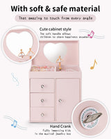VLANDO 4 Layer Musical Jewelry Box, 3 Drawers Storage and Necklace Hook