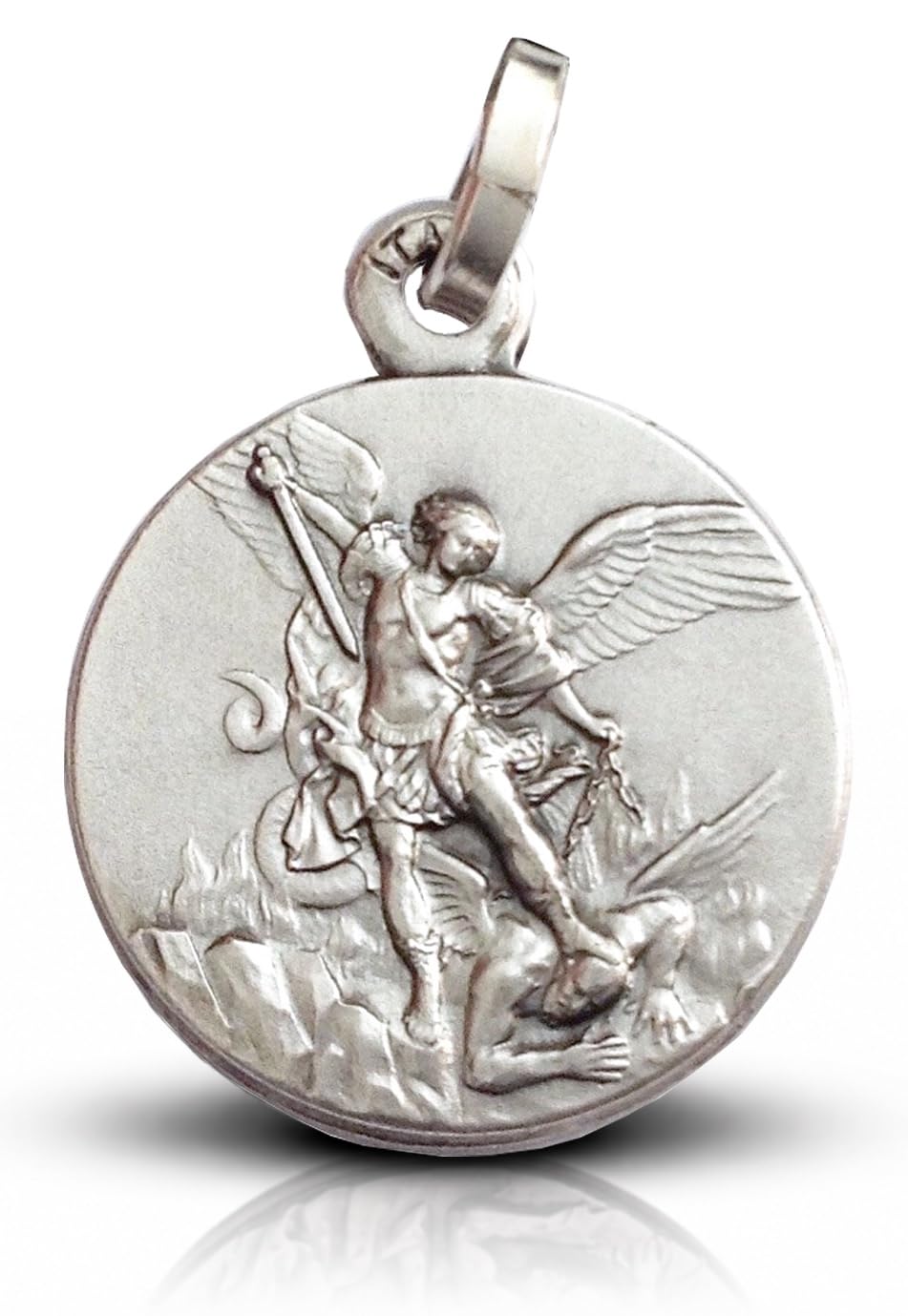 I G J Saint Michael The Archangel Medal - Patron Saint Medal, Small Size, 925 Sterling Silver, Made in Italy
