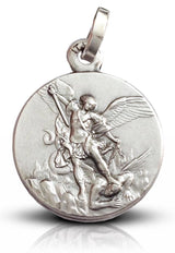 I G J Saint Michael The Archangel Medal - Patron Saint Medal, Small Size, 925 Sterling Silver, Made in Italy