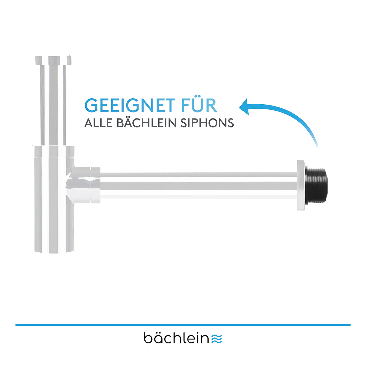 Bächlein Universal Rubber Sleeve Siphon for Drain Pipe Diameter 40 mm x 32 mm Drain Seal Wall Rosette Siphon Sleeve