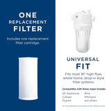 GE FXHTC Whole House Water Filter | Replacement for Water Filtration System | NSF Certified: Reduces Chlorine, Sediment, Rust & Other Impurities | Replace Every 3 Months for Best Results | 1 Filter
