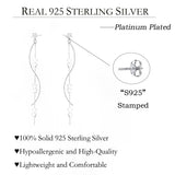 SLUYNZ Sterling Silver Star Dangle Earrings for Women Teens Girls Long Dangle Earrings Chain Curve Spiral Line Earrings Tassel (A-Silver)
