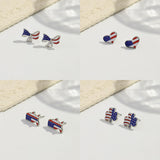 Dreuyet 12 Pairs 4th of July Earrings Set for Women American Flag Patriotic Stud Earrings Red White Blue USA Flag Jewelry for Independence Day Memorial Day Party Gifts (Red)