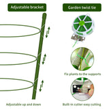 Hoyejyou 4 Pack Tomato Cage for Garden Plant Support, 18 inches Small Tomato Cages Tomato Trellis with Adjustable Rings, Plant Stakes for Peony Support, Tomato Stakes Rings for Climbing Plants